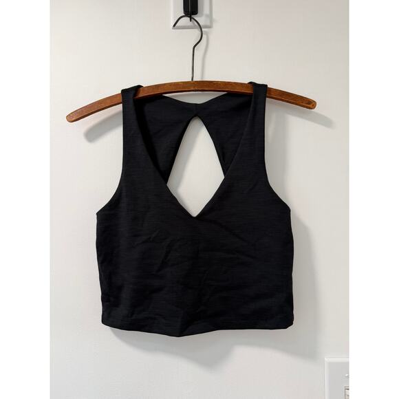 Beyond Yoga Heather Rib Fresh Cut Cropped Tank Size S Black Heather - Picture 2 of 4